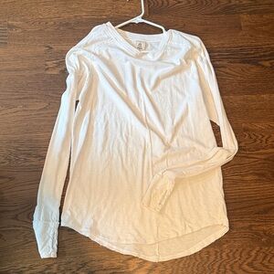 Free People White Long Sleeve Shirt